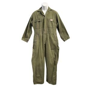 VINTAGE Walls Master Made Olive Green Workwear Coveralls Size 40S